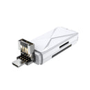 ADS-208 8 Pin+USB+Micro USB Multi-function Card Reader (Silver)