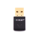 EDUP EP-AC1619 Mini Wireless USB 600Mbps 2.4G / 5.8Ghz 150M+433M Dual Band WiFi Network Card for Nootbook / Laptop / PC(Black)
