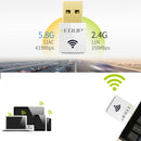 EDUP EP-AC1619 Mini Wireless USB 600Mbps 2.4G / 5.8Ghz 150M+433M Dual Band WiFi Network Card for Nootbook / Laptop / PC(Black)