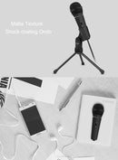 Yanmai SF-910 Professional Condenser Sound Recording Microphone with Tripod Holder, Cable Length: 2.0m, Compatible with PC and Mac for Live Broadcast Show, KTV, etc.(Black)