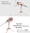 Yanmai Y20 Professional Game Condenser Microphone with Tripod Holder, Cable Length: 1.8m, Compatible with PC and Mac for Live Broadcast Show, KTV, etc.(Rose Gold)