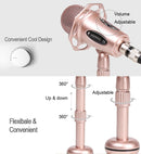 Yanmai Y20 Professional Game Condenser Microphone with Tripod Holder, Cable Length: 1.8m, Compatible with PC and Mac for Live Broadcast Show, KTV, etc.(Rose Gold)