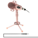 Yanmai Y20 Professional Game Condenser Microphone with Tripod Holder, Cable Length: 1.8m, Compatible with PC and Mac for Live Broadcast Show, KTV, etc.(Rose Gold)