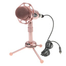 Yanmai Y20 Professional Game Condenser Microphone with Tripod Holder, Cable Length: 1.8m, Compatible with PC and Mac for Live Broadcast Show, KTV, etc.(Rose Gold)