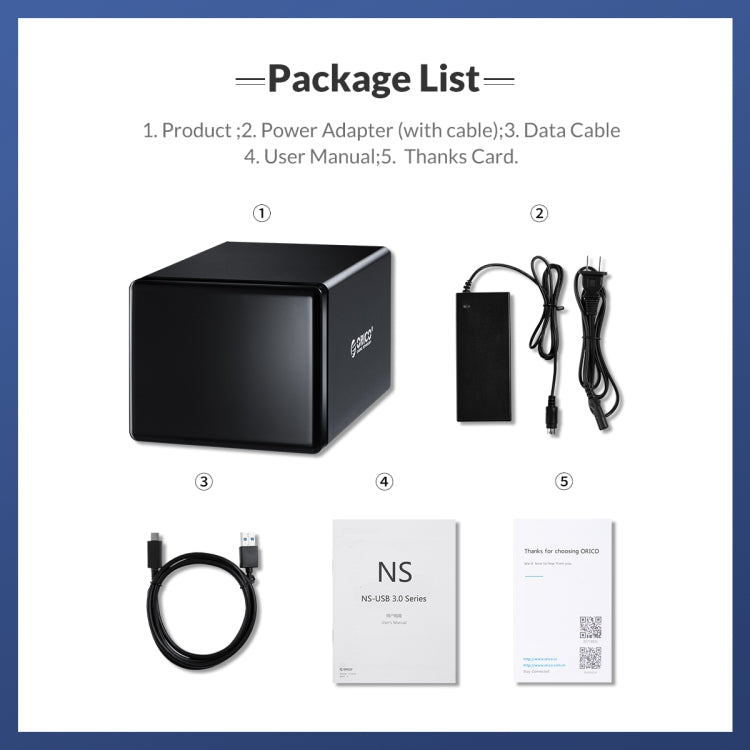 ORICO NS800U3 3.5 inch 8 Bay USB 3.0 Hard Drive Enclosure (Black)