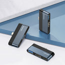 USAMS US-SJ492 USB-C / Type-C Male to USB 3.0 + HDMI + PD Ports HUB Mini Converter (Dark Gray)