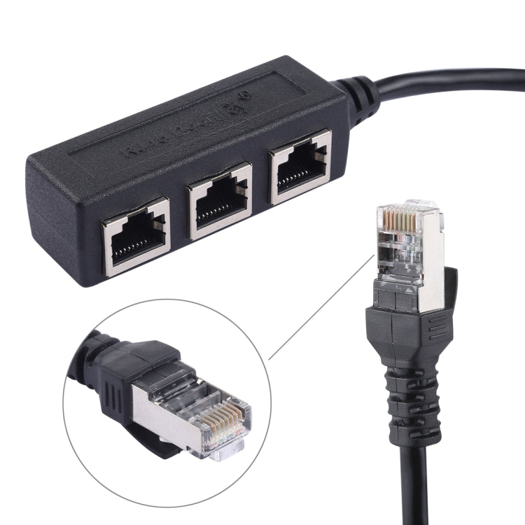 1 to 3 Socket LAN Ethernet Network RJ45 Plug Splitter Extender