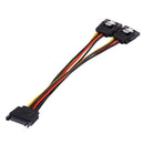 20cm 15 Pin Male to 2 x 15 Pin Female SATA Power Supply Extension Cable