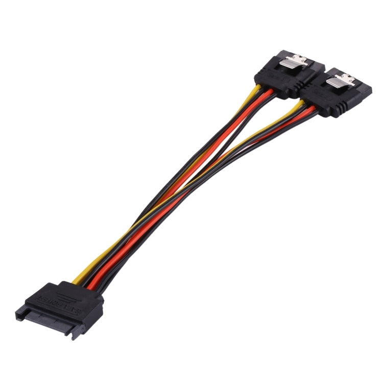 20cm 15 Pin Male to 2 x 15 Pin Female SATA Power Supply Extension Cable