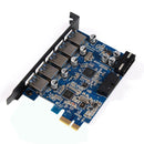 ORICO PVU3-5O2I USB3.0 * 5 + 20Pin Slot * 1 PCI Express Card for Desktop, 5Gbps Superspeed Data Transmission(Black)