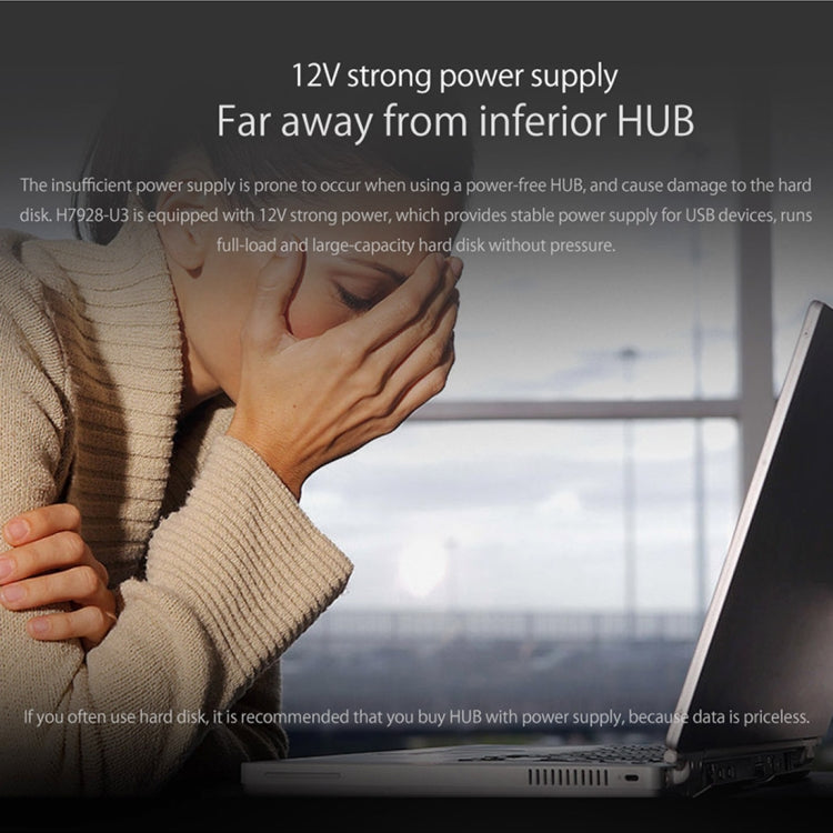 ORICO H7928-U3 ABS Material Desktop 7 Ports USB 3.0 HUB with 1m Cable(Black)