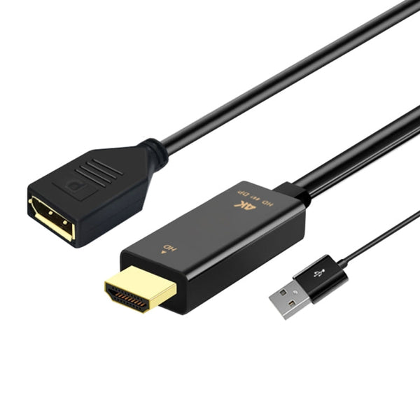 H146 HDMI Male + USB 2.0 Male to DisplayPort Female Adapter Cable, Lengthï¼š25cm