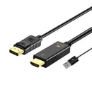 H147 HDMI Male + USB 2.0 Male to DisplayPort Male Adapter Cable, Lengthï¼š1.8m