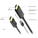 H147 HDMI Male + USB 2.0 Male to DisplayPort Male Adapter Cable, Lengthï¼š1.8m