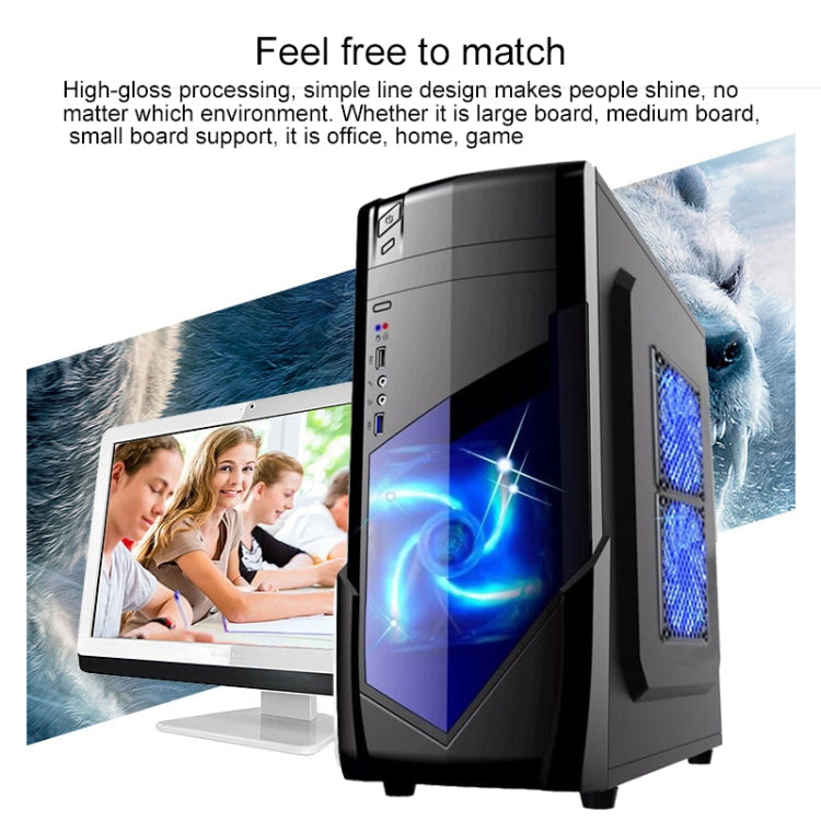 1728 USB 3.0 Main Chassis 440x180x480mm Micro-ATX / ATX PC PC Desktop Game Computer Case(Black)