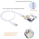 USB 3.0 PCI-E Express 1x to 16x PCI-E Extender Riser Card Adapter 15 Pin SATA Power with 60cm USB Cable(Blue)