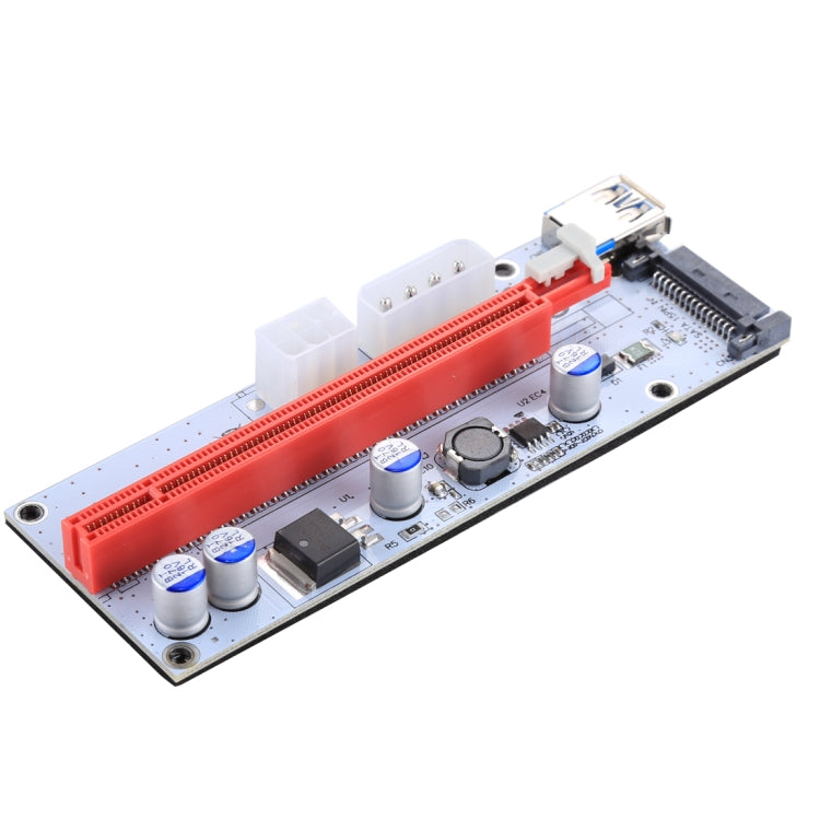 PCE164P-N06 VER008S USB 3.0 PCI-E Express 1x to 16x PCI-E Extender Riser Card Adapter 15 Pin SATA Power 6 Pin + 4 Pin Power Supply Port with 60cm USB Cable(Red)