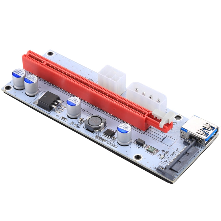 PCE164P-N06 VER008S USB 3.0 PCI-E Express 1x to 16x PCI-E Extender Riser Card Adapter 15 Pin SATA Power 6 Pin + 4 Pin Power Supply Port with 60cm USB Cable(Red)