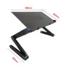 Portable 360 Degree Adjustable Foldable Aluminium Alloy Desk Stand for Laptop / Notebook, without CPU Fans & Mouse Pad(Black)