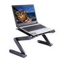 Portable 360 Degree Adjustable Foldable Aluminium Alloy Desk Stand for Laptop / Notebook, without CPU Fans & Mouse Pad(Black)