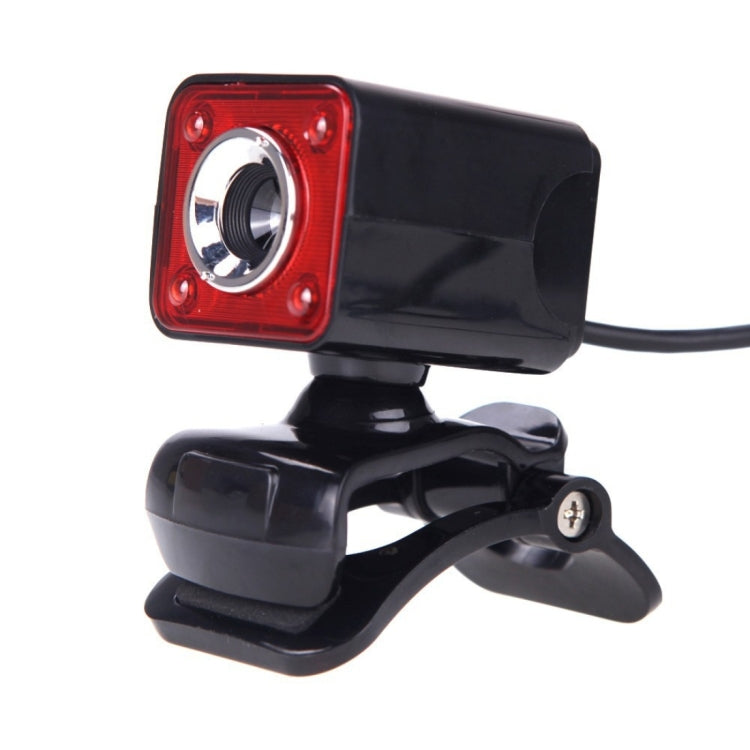 A862 360 Degree Rotatable 480P WebCam USB Wire Camera with Microphone & 4 LED lights for Desktop Skype Computer PC Laptop, Cable Length: 1.4m