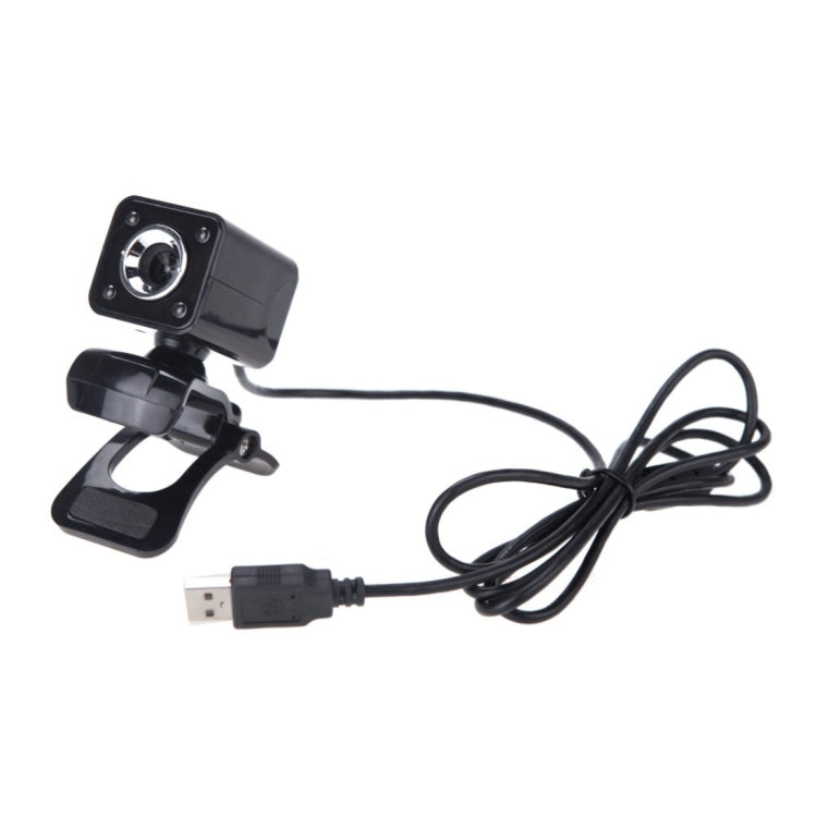 A862 360 Degree Rotatable 480P WebCam USB Wire Camera with Microphone & 4 LED lights for Desktop Skype Computer PC Laptop, Cable Length: 1.4m