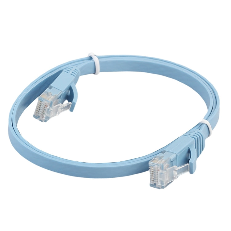 0.5m CAT6 Ultra-thin Flat Ethernet Network LAN Cable, Patch Lead RJ45 (Blue)