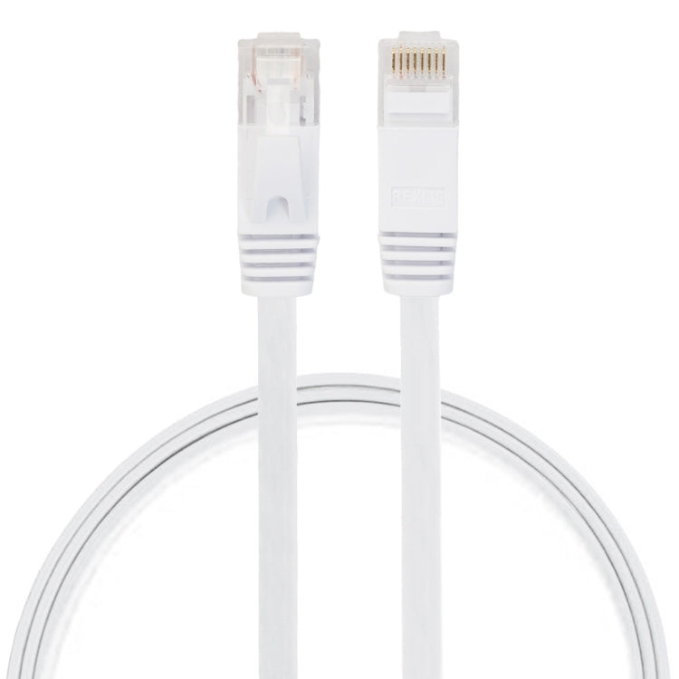 0.5m CAT6 Ultra-thin Flat Ethernet Network LAN Cable, Patch Lead RJ45 (White)