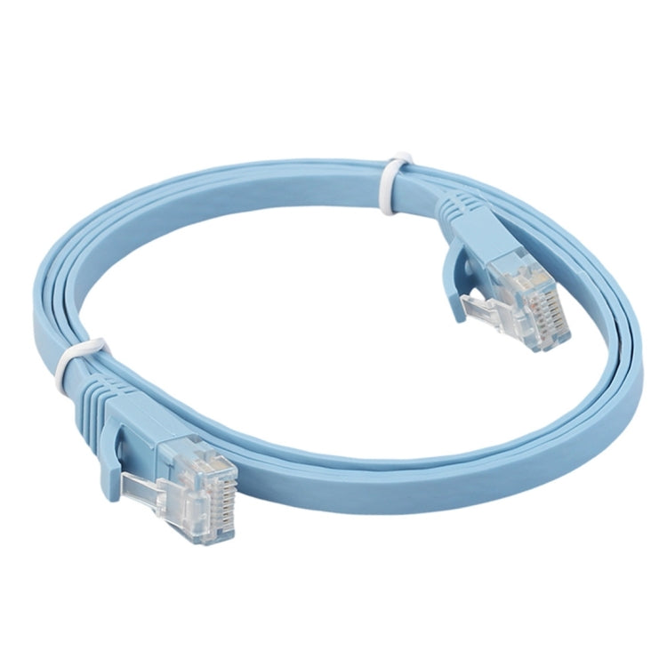 1m CAT6 Ultra-thin Flat Ethernet Network LAN Cable, Patch Lead RJ45 (Blue)