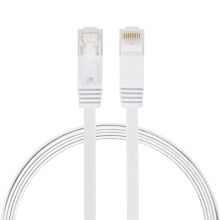 1m CAT6 Ultra-thin Flat Ethernet Network LAN Cable, Patch Lead RJ45 (White)