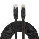 7.6m CAT6 Ultra-thin Flat Ethernet Network LAN Cable, Patch Lead RJ45 (Black)