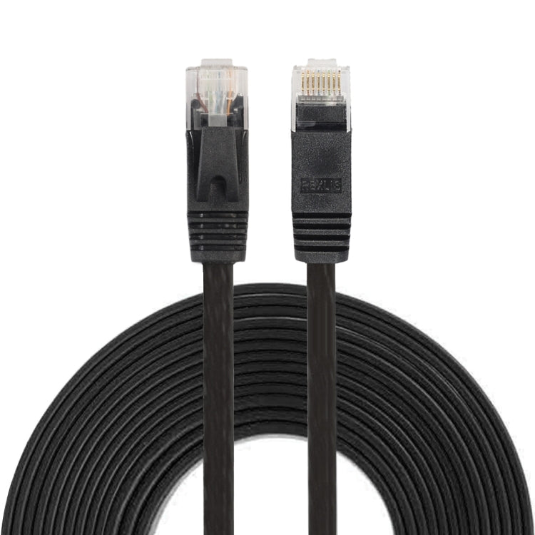 7.6m CAT6 Ultra-thin Flat Ethernet Network LAN Cable, Patch Lead RJ45 (Black)