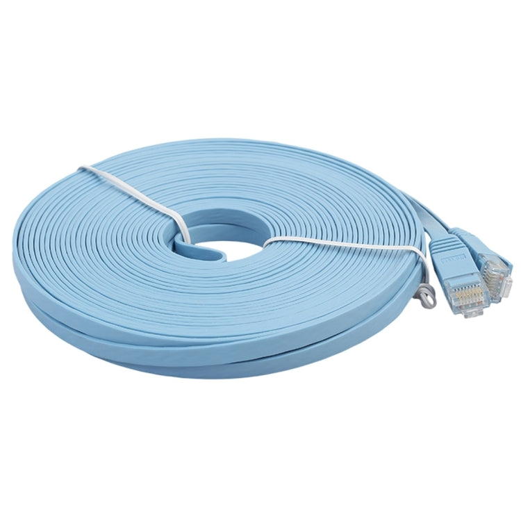 10m CAT6 Ultra-thin Flat Ethernet Network LAN Cable, Patch Lead RJ45 (Blue)
