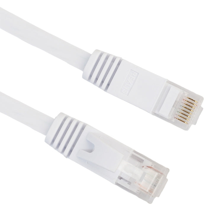 10m CAT6 Ultra-thin Flat Ethernet Network LAN Cable, Patch Lead RJ45 (White)