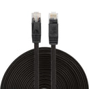 15m CAT6 Ultra-thin Flat Ethernet Network LAN Cable, Patch Lead RJ45 (Black)