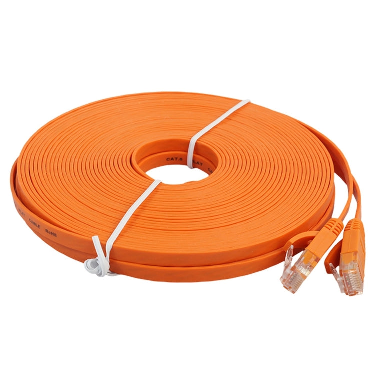 15m CAT6 Ultra-thin Flat Ethernet Network LAN Cable, Patch Lead RJ45 (Orange)