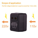 110V to 220V 50W AC Power Socket Adapter, EU/US Plug to US Plug(Black)