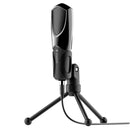 Yanmai Q3 USB 2.0 Game Studio Condenser Sound Recording Microphone with Holder, Compatible with PC and Mac for Live Broadcast Show, KTV, etc.(Black)