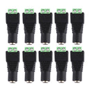 10 PCS Female 2.1x5.5mm DC Power Plug Jack Adapter Connector Plug for LED Strip Light(Green + Black)