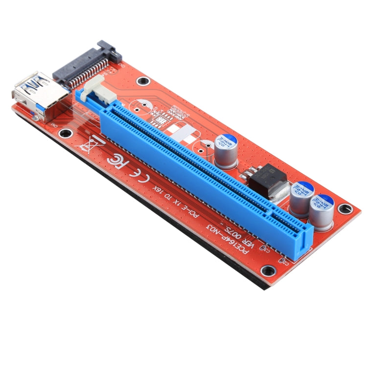 USB 3.0 PCI-E Express 1x to 16x PCI-E Extender Riser Card Adapter 15 Pin SATA Power with USB Cable