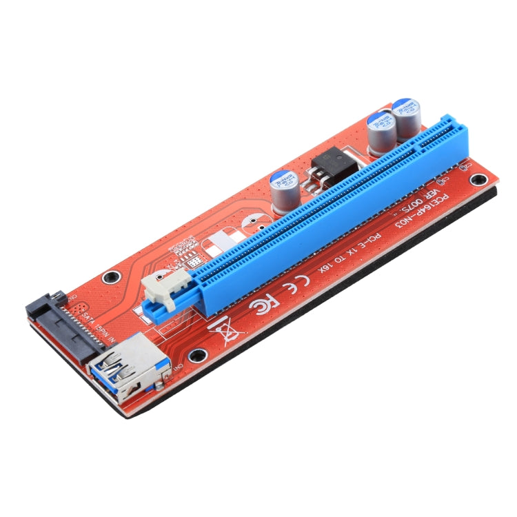 USB 3.0 PCI-E Express 1x to 16x PCI-E Extender Riser Card Adapter 15 Pin SATA Power with USB Cable