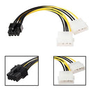 18cm Y Shape 8 Pin PCI Express to Dual 4 Pin Molex Graphics Card Power Cable