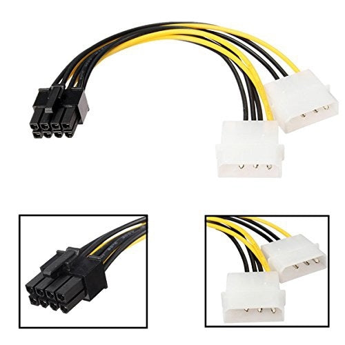 18cm Y Shape 8 Pin PCI Express to Dual 4 Pin Molex Graphics Card Power Cable