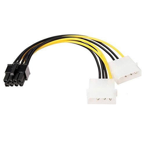18cm Y Shape 8 Pin PCI Express to Dual 4 Pin Molex Graphics Card Power Cable