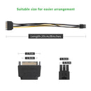 20cm SATA 15 Pin to 6 Pin PCI Express Graphics Video Card Sata Power Cable