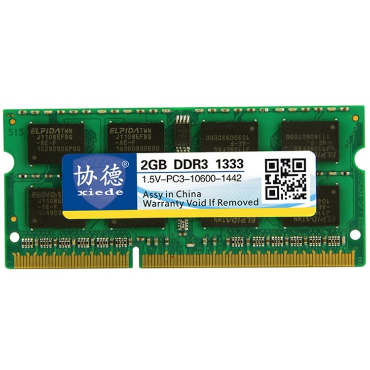 XIEDE X042 DDR3 1333MHz 2GB 1.5V General Full Compatibility Memory RAM Module for Laptop