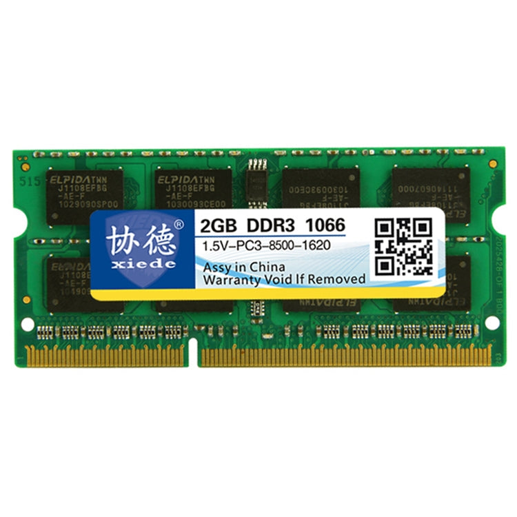 XIEDE X092 DDR3 1066MHz 2GB 1.5V General Full Compatibility Memory RAM Module for Laptop