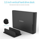 ORICO 7688U3 Vertical Aluminum External Hard Drive Enclosure Storage Case Hard Drive Dock for 3.5 inch SATA HDD(Black)