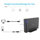 ORICO 7688U3 Vertical Aluminum External Hard Drive Enclosure Storage Case Hard Drive Dock for 3.5 inch SATA HDD(Black)