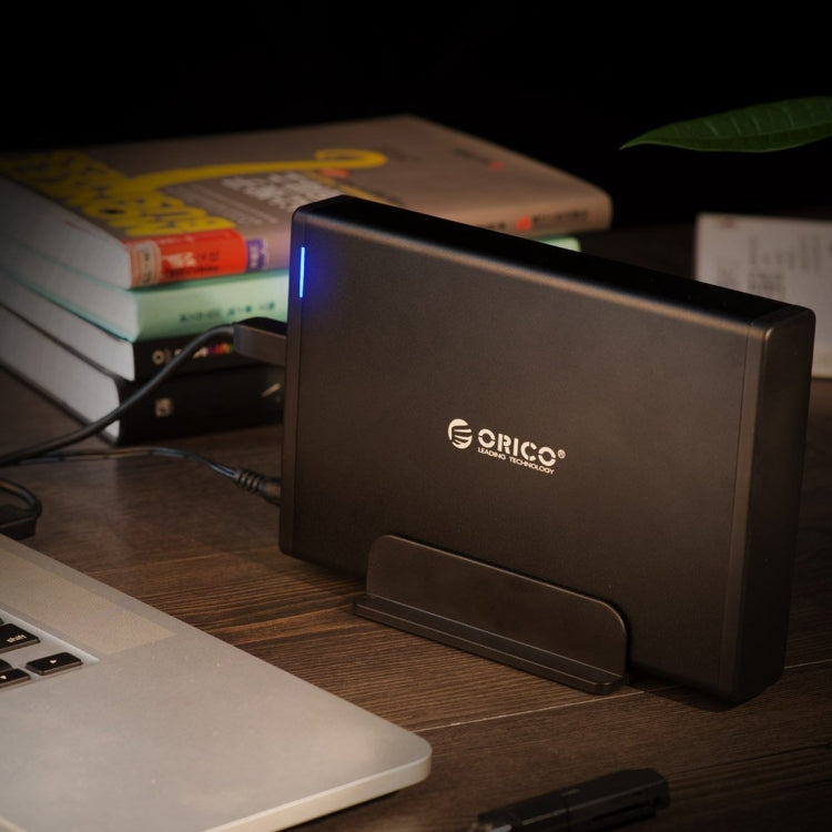 ORICO 7688U3 Vertical Aluminum External Hard Drive Enclosure Storage Case Hard Drive Dock for 3.5 inch SATA HDD(Black)